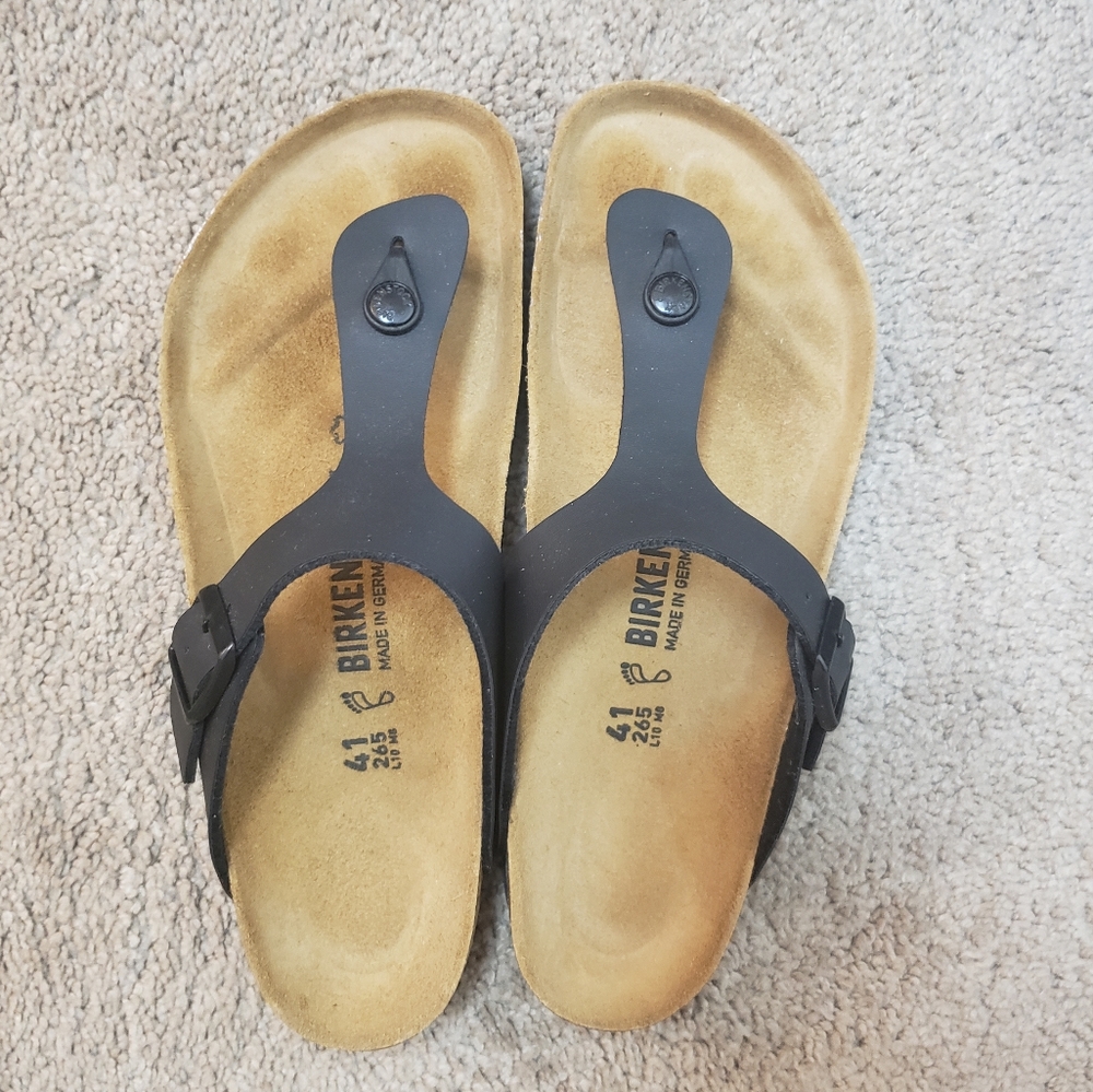 ⚡SOLD⚡ Birkenstock Gizeh Black Birkoflor